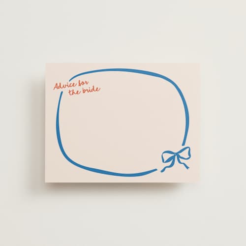 This is a wave bridal shower insert cards with standard by Creo Study called minimal bow printing on signature in standard