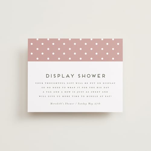 This is a bright bridal shower insert cards with standard by Heather Cairl called flower bar printing on signature in standard