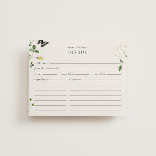 This is a elder flower bridal shower insert cards with standard by Sarah Knight called wild meadow printing on signature in standard