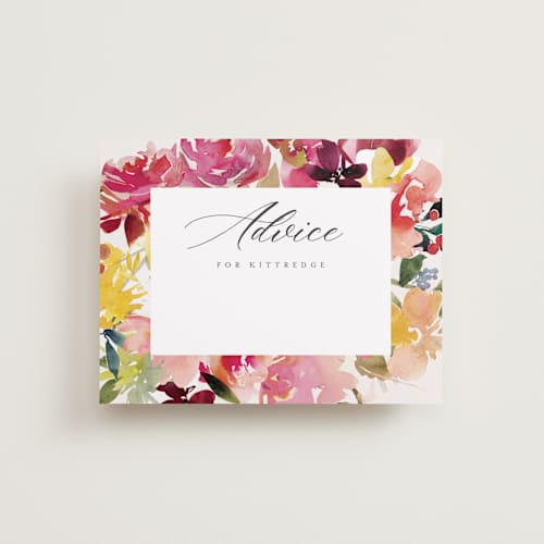 This is a petal bridal shower insert cards with standard by Lori Wemple called magic flowers printing on signature in standard