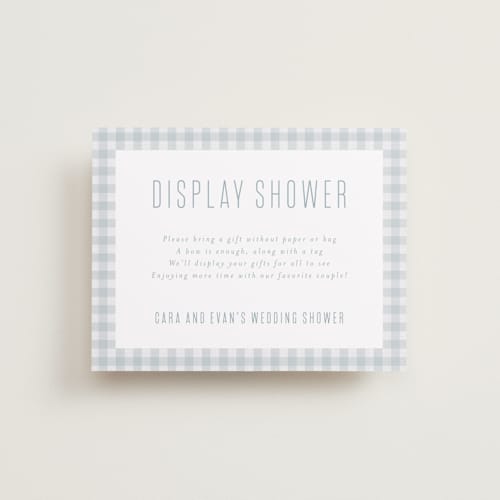 This is a sky bridal shower insert cards with standard by Lea Delaveris called charming printing on signature in standard
