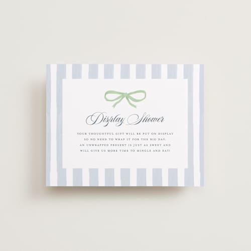 This is a mint bridal shower insert cards with standard by Pati Cascino called celina printing on signature in standard
