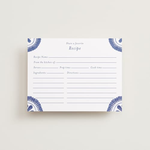 This is a azure bridal shower insert cards with standard by Lagniappe Paper called talavera printing on signature in standard
