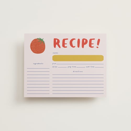 This is a capri bridal shower insert cards with standard by Julia Starr called buon appetito! printing on signature in standard