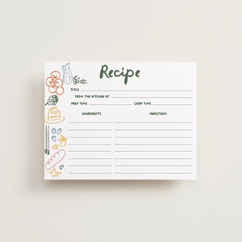 This is a basil bridal shower insert cards with standard by Jenna Holcomb called that's amore. printing on signature in standard