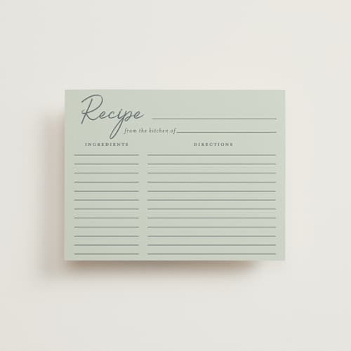 This is a celadon bridal shower insert cards with standard by Morgan Kendall called vintage florals printing on signature in standard