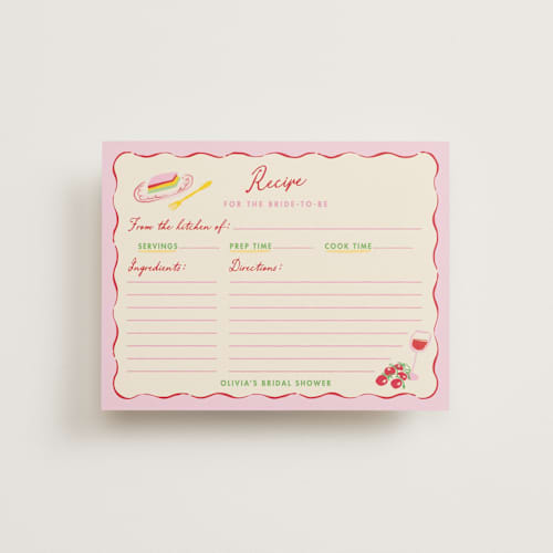 This is a rossa bridal shower insert cards with standard by Sarah Rosenthal called bella vita printing on signature in standard