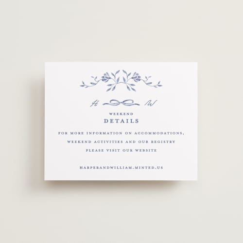 This is a blue willow enclosure cards with standard by Susan Zinader called daisy toile printing on signature in standard