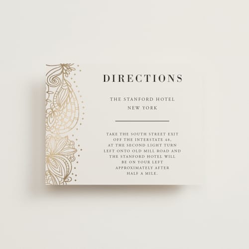 This is a champagne enclosure cards with foil pressed by Oma N. Ramkhelawan called elegant henna printing on signature in standard