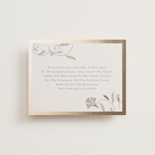 This is a vanilla enclosure cards with foil pressed by lori jacobs wemple called deco nouveau printing on signature in standard
