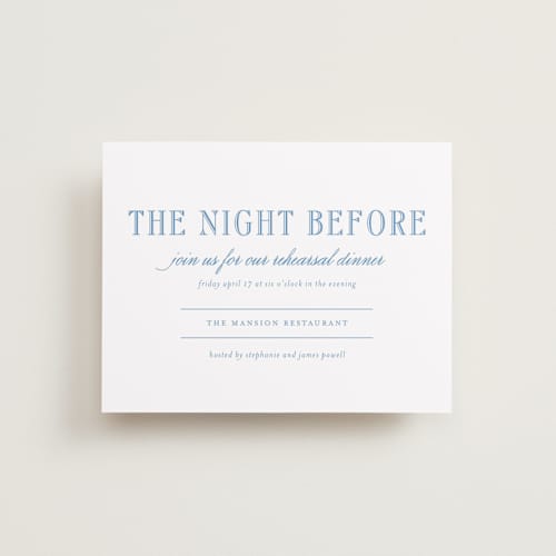 This is a sky reception cards with standard by Megan Davis called hepburn printing on signature in standard