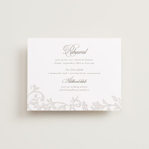 This is a natural reception cards with standard by BR Designs called vintage flourishes printing on signature in standard