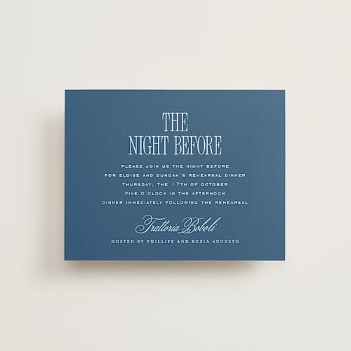 This is a denim reception cards with standard by chocomocacino called ris al’amande printing on signature in standard