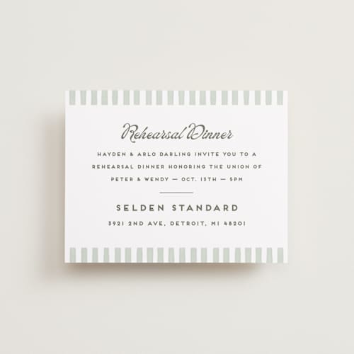 This is a garden reception cards with standard by Snow and Ivy called penumbra printing on signature in standard