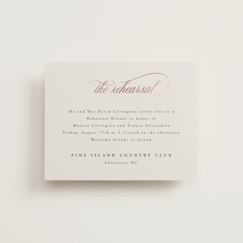 This is a cream enclosure cards with foil pressed by Hooray Creative called and centered printing on signature in standard