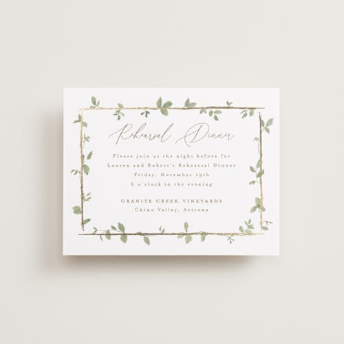 This is a ivy enclosure cards with foil pressed by Everett Paper Goods called canopy printing on signature in standard