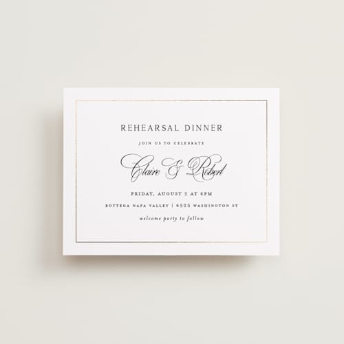 This is a silk enclosure cards with foil pressed by Kelly Schmidt called monogram script printing on signature in standard