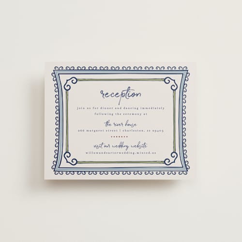 This is a neptune reception cards with standard by Kelly Watkins called vase printing on signature in standard