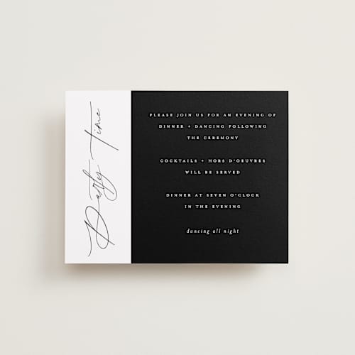 This is a pearl reception cards with standard by Christie Garcia called everly printing on signature in standard
