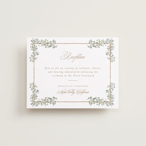 This is a lake reception cards with standard by Leah Bisch called arbour printing on signature in standard