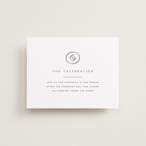 This is a cotton reception cards with standard by Amy Kross called aspen knoll printing on signature in standard