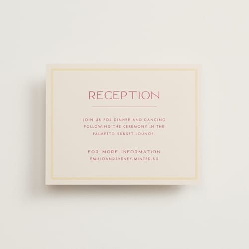 This is a lemon reception cards with standard by Ellen Schlegelmilch called palmetto printing on signature in standard