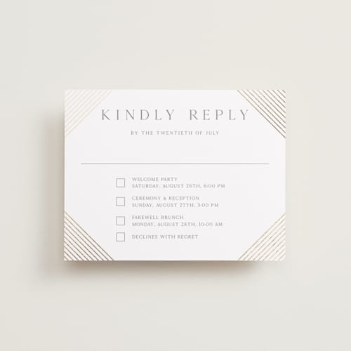 This is a slate rsvp cards with foil pressed by Vanessa Doyle called song of solomon printing on signature in standard
