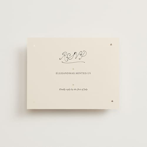 This is a noir rsvp cards with foil pressed by Ani Somi called written in the stars printing on signature in standard