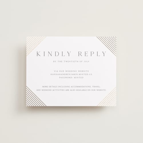 This is a slate rsvp cards with foil pressed by Vanessa Doyle called song of solomon printing on signature in standard