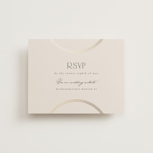 This is a latte rsvp cards with foil pressed by Kristie Kern called misha printing on signature in standard
