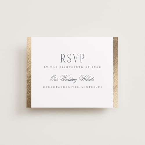 This is a quartz rsvp cards with foil pressed by Kristie Kern called the ritz printing on signature in standard