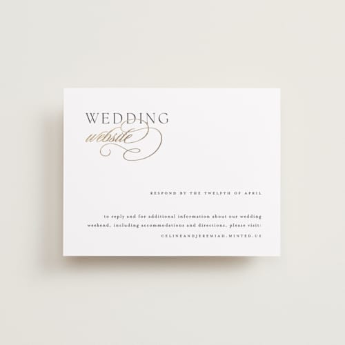 This is a silk rsvp cards with foil pressed by Kelly Schmidt called left align printing on signature in standard