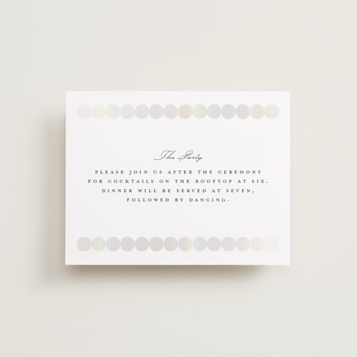 This is a silk enclosure cards with gloss press by mo kelley called pearls printing on signature in standard