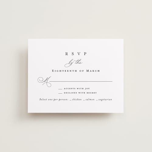 This is a noir rsvp postcards with standard by Amy Kross called overlapping printing on signature in postcard