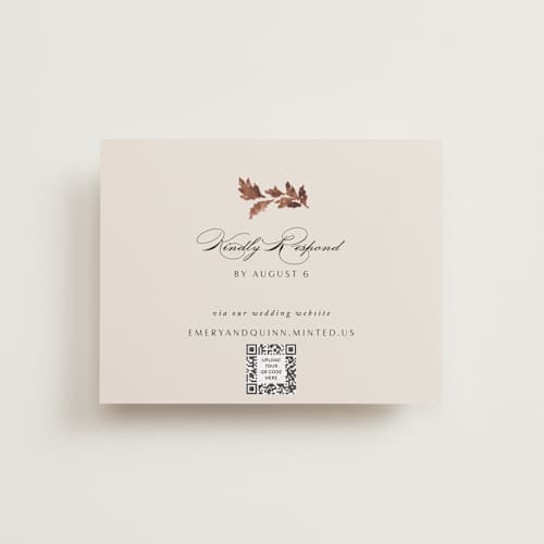 This is a autumn rsvp postcards with standard by Kate Ahn called poetique printing on signature in postcard
