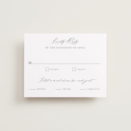This is a pewter rsvp postcards with standard by Sarah Brown called mountainview printing on signature in postcard