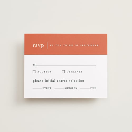 This is a harvest rsvp cards with standard by Carly Reed Walker called evermore printing on signature in standard