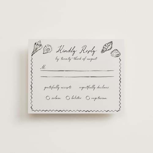 This is a rock rsvp cards with standard by Pati Cascino called puglia printing on signature in standard