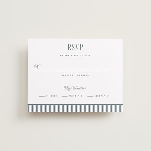 This is a capri rsvp cards with standard by Emily Betts called modern stripes printing on signature in standard