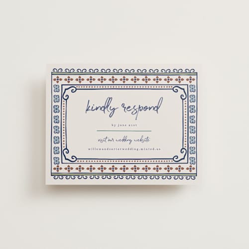 This is a neptune rsvp cards with standard by Kelly Watkins called vase printing on signature in standard