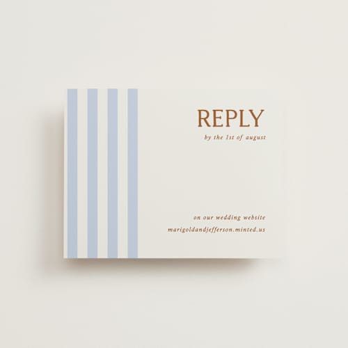 This is a wave rsvp cards with standard by Kelly Watkins called stripes printing on signature in standard