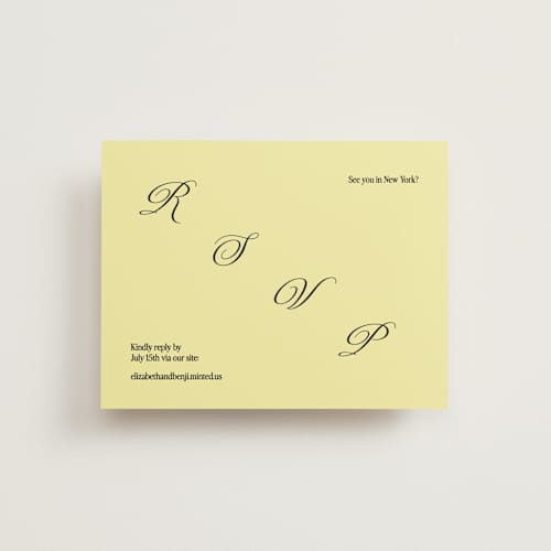 This is a butter rsvp cards with standard by Helena Vitto called the eternal printing on signature in standard