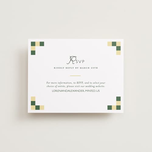 This is a citrus rsvp cards with standard by Angela Quan called grid printing on signature in standard