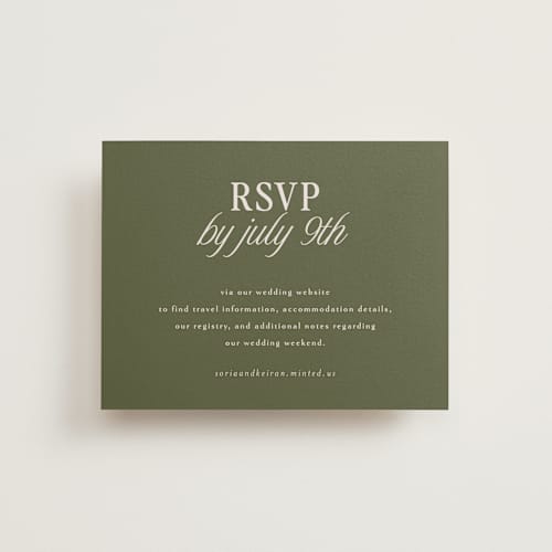 This is a meadow rsvp cards with standard by Melanie Kosuge called soria printing on signature in standard