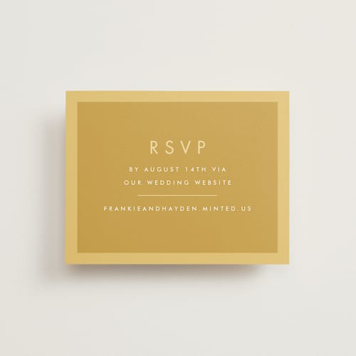 This is a buttercup rsvp cards with standard by Snow and Ivy called colorfield printing on signature in standard