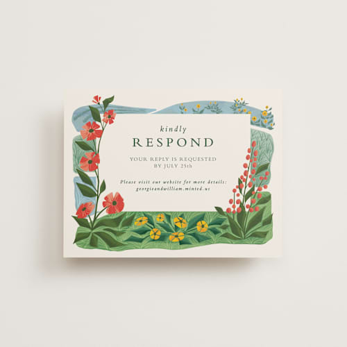 This is a barn rsvp cards with standard by Paper Sun Studio called farm and field printing on signature in standard