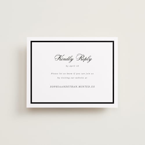 This is a mystic raven rsvp cards with standard by Cass Loh called chic union printing on signature in standard