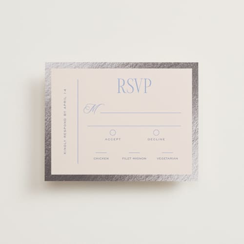 This is a canopy rsvp cards with foil pressed by Pixel and Hank called threaded printing on signature in standard