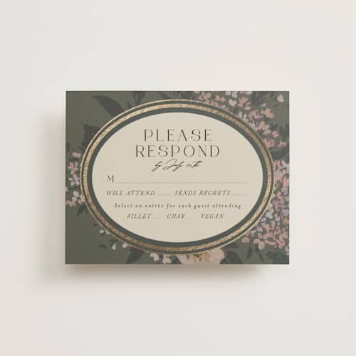 This is a thyme rsvp cards with foil pressed by Itsy Belle Studio called madison printing on signature in standard
