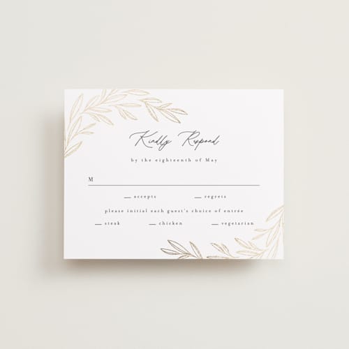 This is a ink rsvp cards with foil pressed by Kristie Kern called bianca printing on signature in standard
